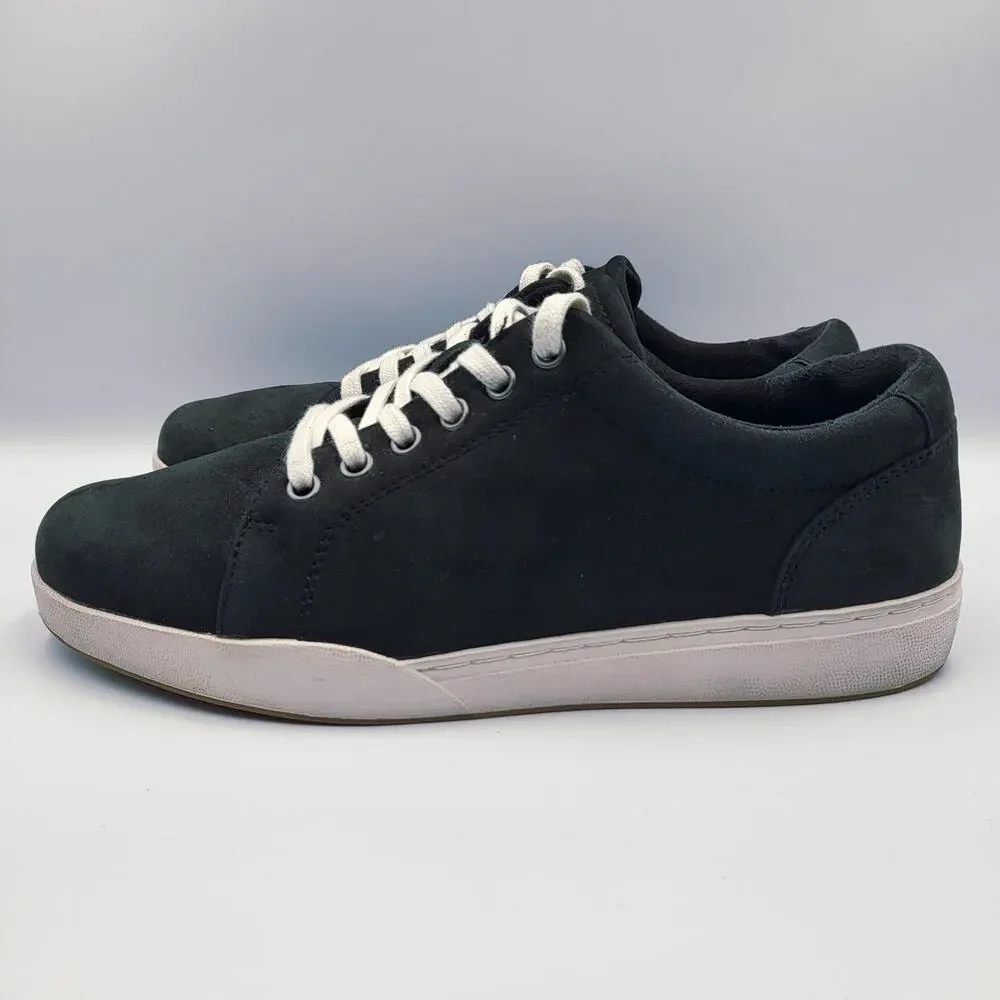 ABEO Addie Black Nubuck Leather Lace-Up Cushioned Casual Sneakers Women's 6.5